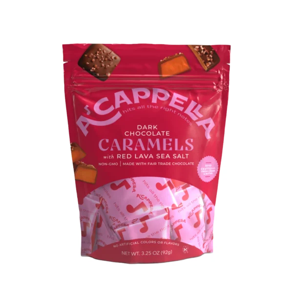 Dark Chocolate Caramels with Red Lava Sea Salt